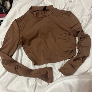 SHEIN Brown Long Sleeve Bodysuit